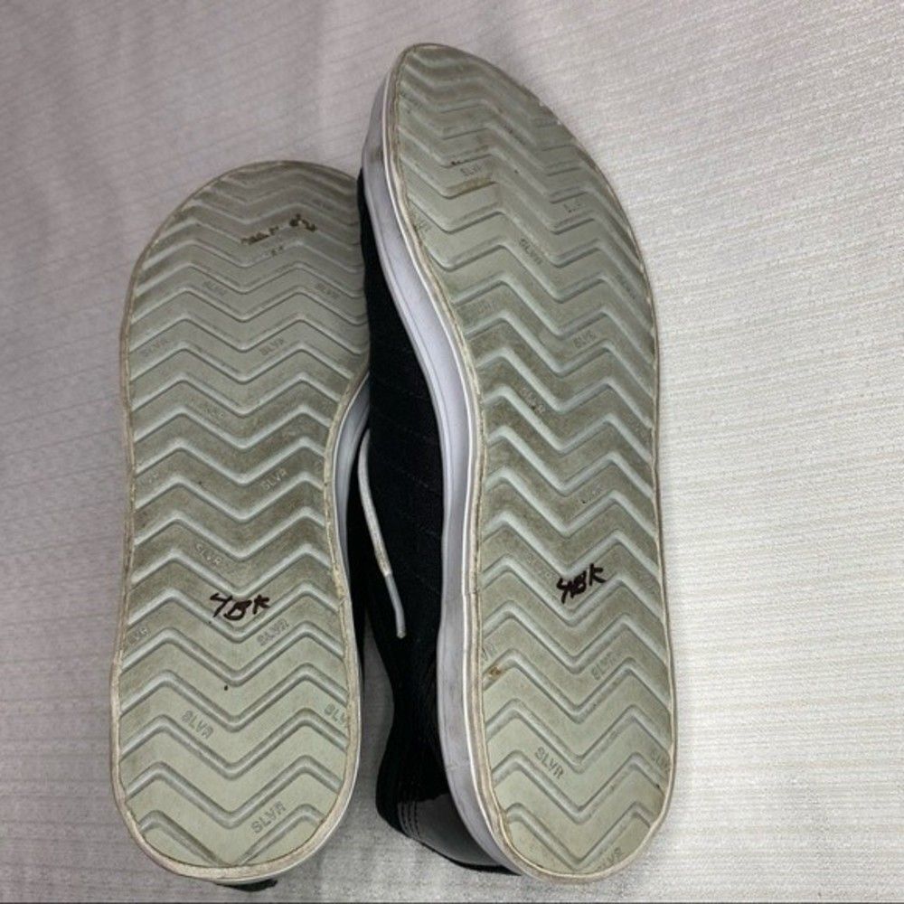Adidas Black White Low Top Slvr Sneakers Mens 7 - Picture 8 of 10